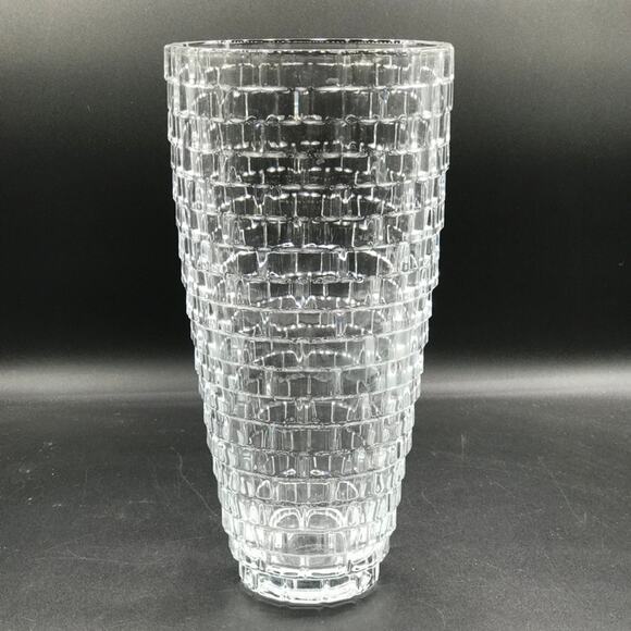 Mikasa Crystal Palazzo 12" Basketweave Pattern Vase Large - Picture 2 of 8